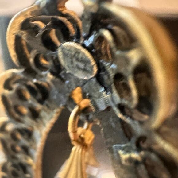 Tortolani Crislu VTG Crystals Beads Costume signed Necklace Makers Mark goldtone - Picture 16 of 16